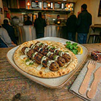 3 Seekh Kebab on Naan